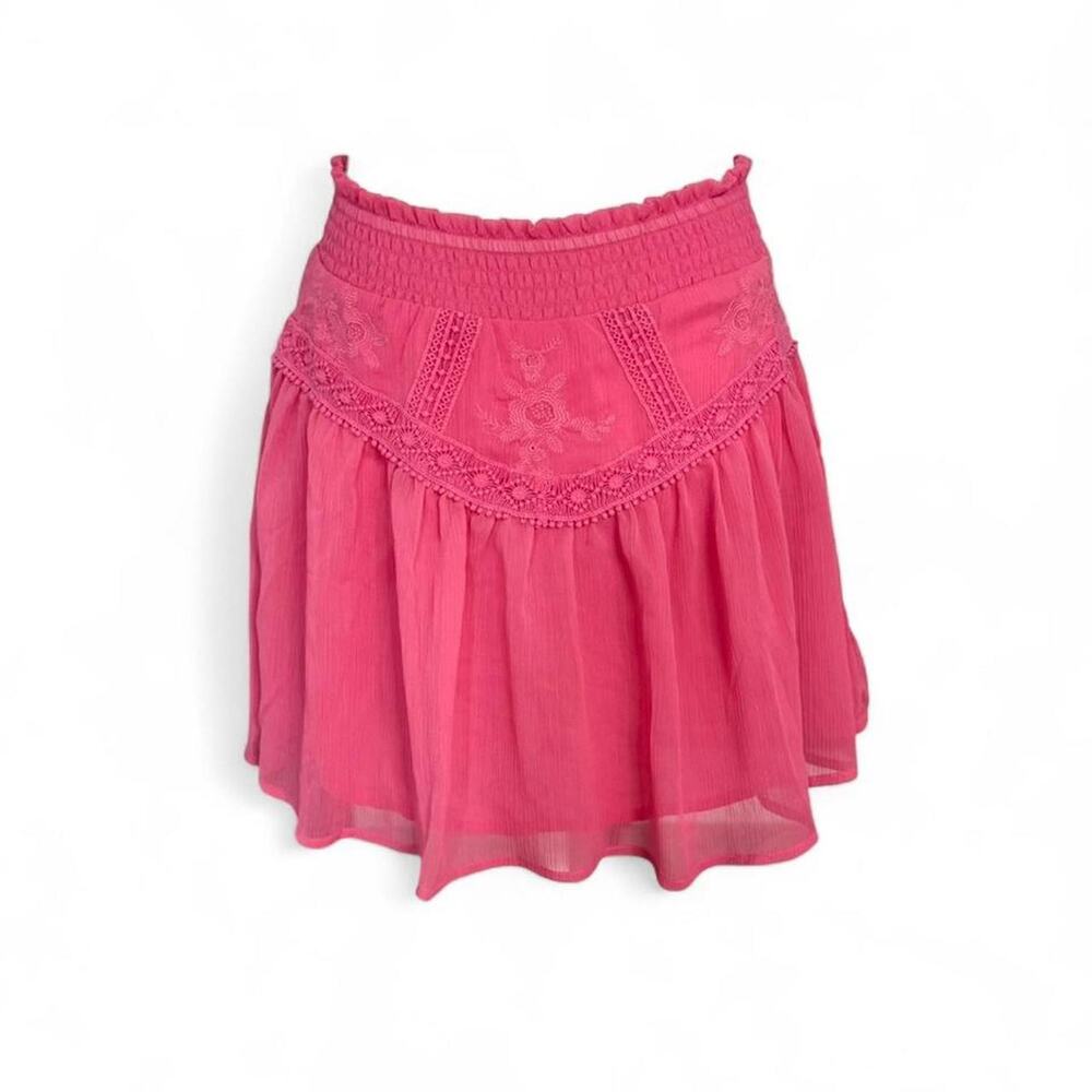 Miami Pink Flowly Layered Mini Skirt Women's size small Summer going out skirt